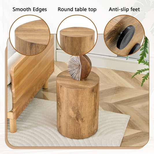 Cylindrical End Wood Coffee Table