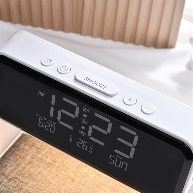 Bedside Lamp Wireless Charging LCD Screen Alarm Clock