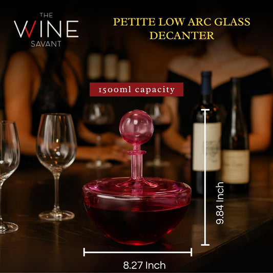 Blush Pink Low Arc Glass Decanter