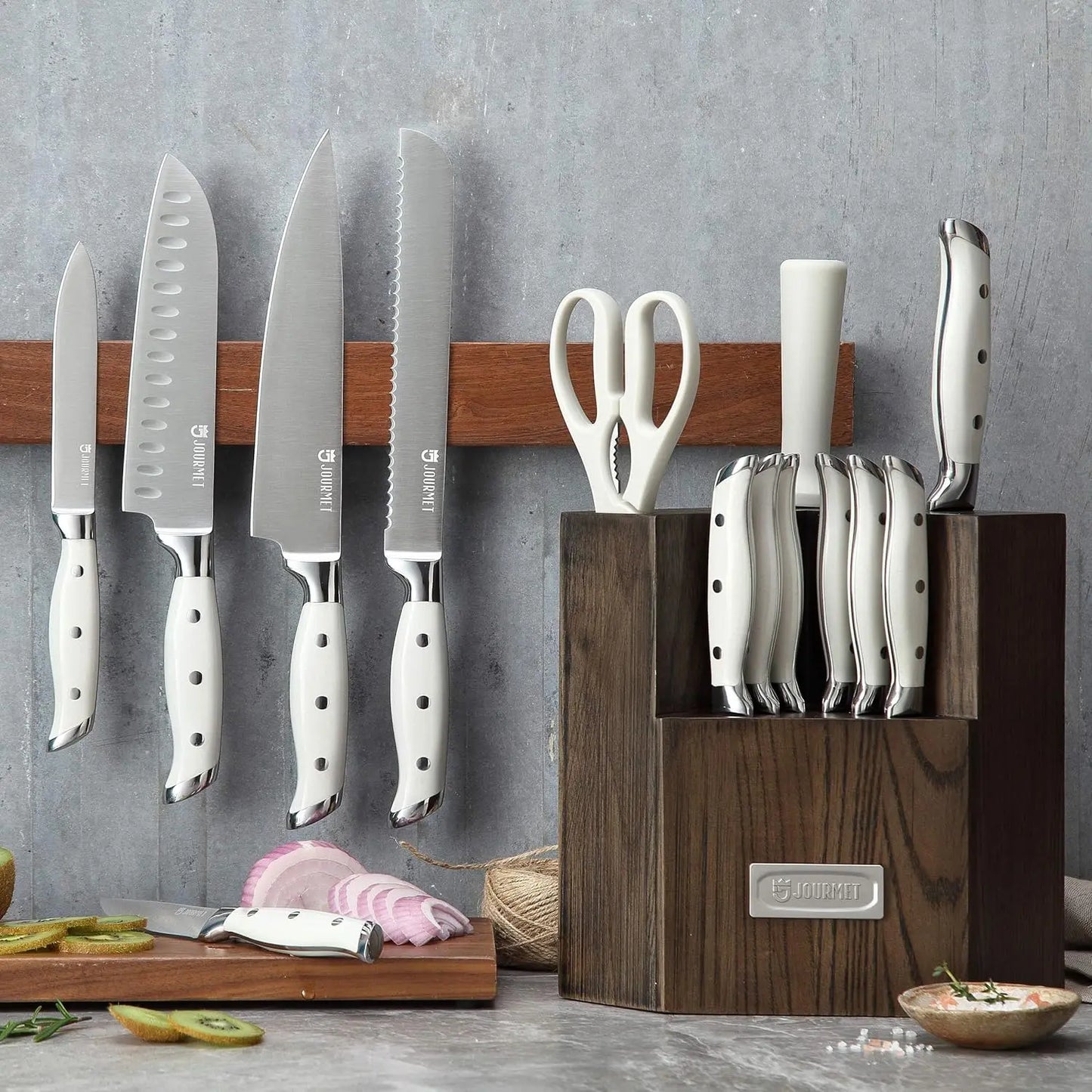 15-PC Stainless Steel Knife Block Set