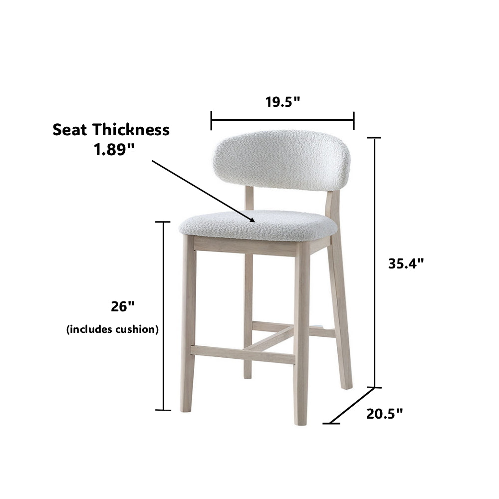 ACTU Counter Stools Set of 2, 26” Upholstered Bar Stools