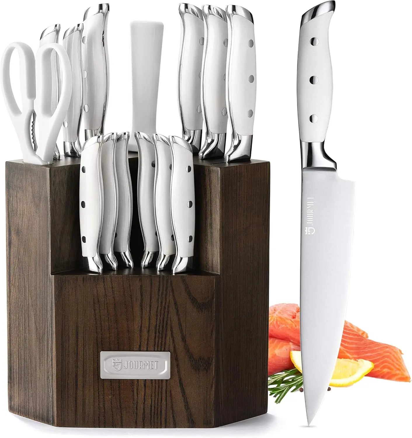 15-PC Stainless Steel Knife Block Set