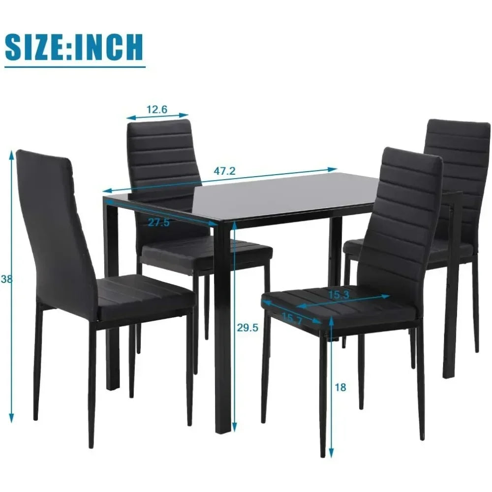 Glass Dining Table & Chair Set for Small Spaces