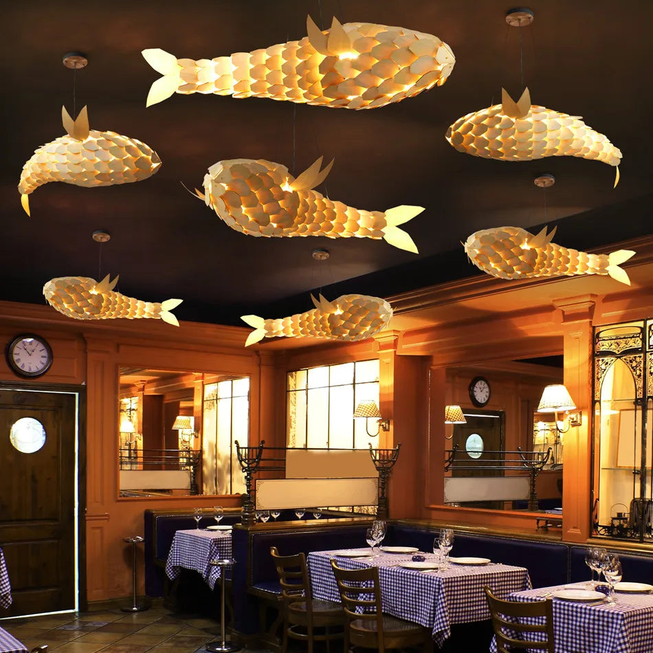 2PCS Artificial Large Fish-shaped Chandelier