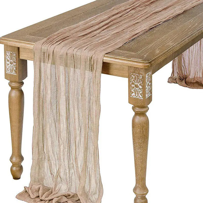 Semi-Sheer Sage Gauze Cheesecloth Table Runner