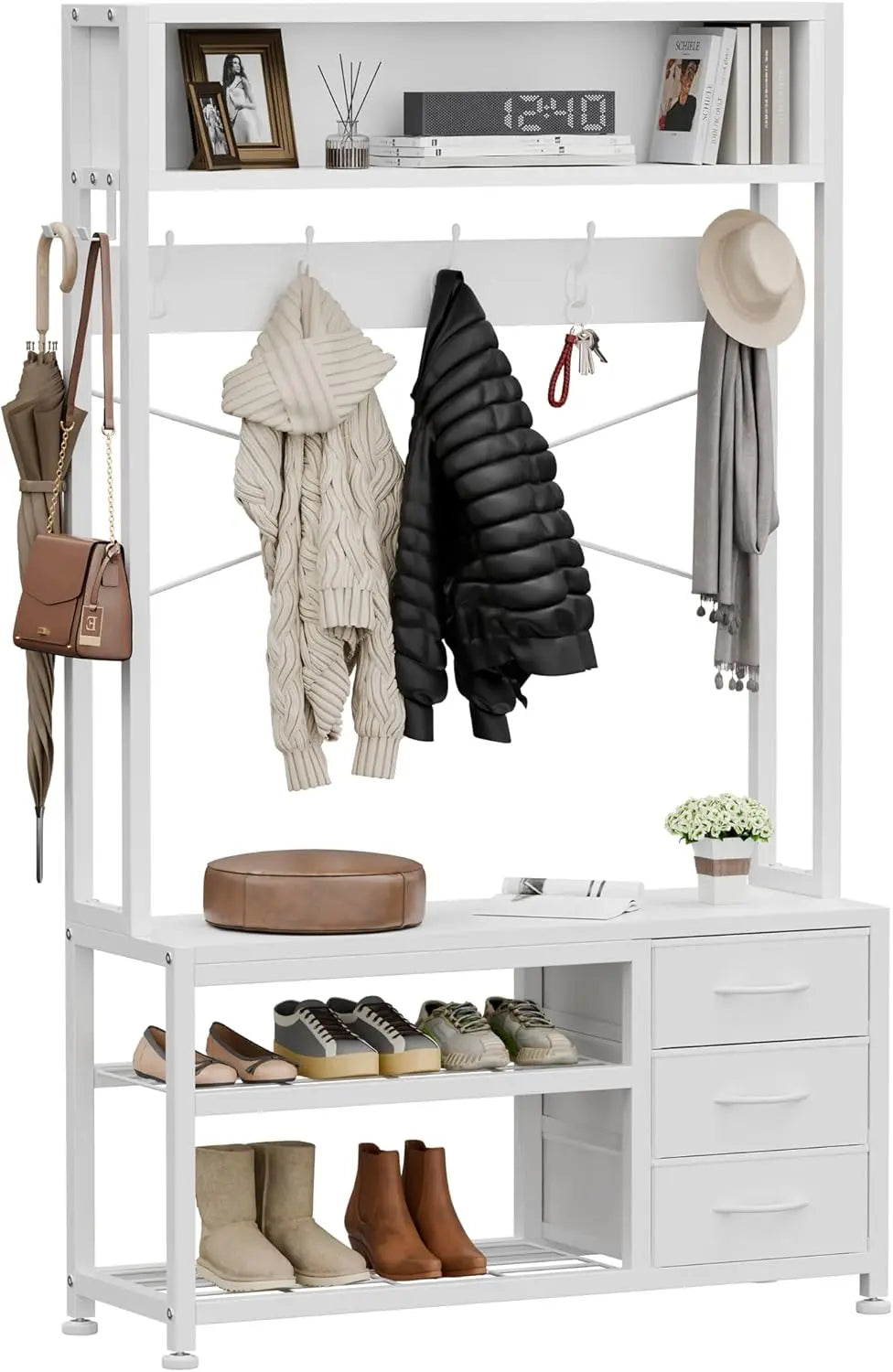 Hall Tree with Bench and Shoe Storage