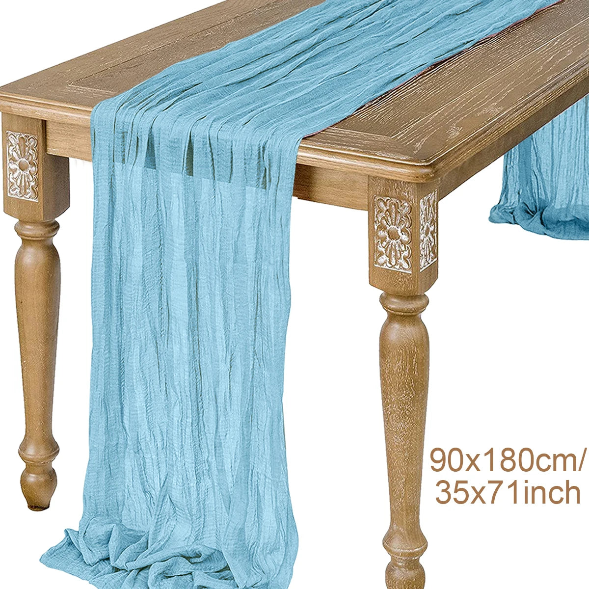 Semi-Sheer Sage Gauze Cheesecloth Table Runner