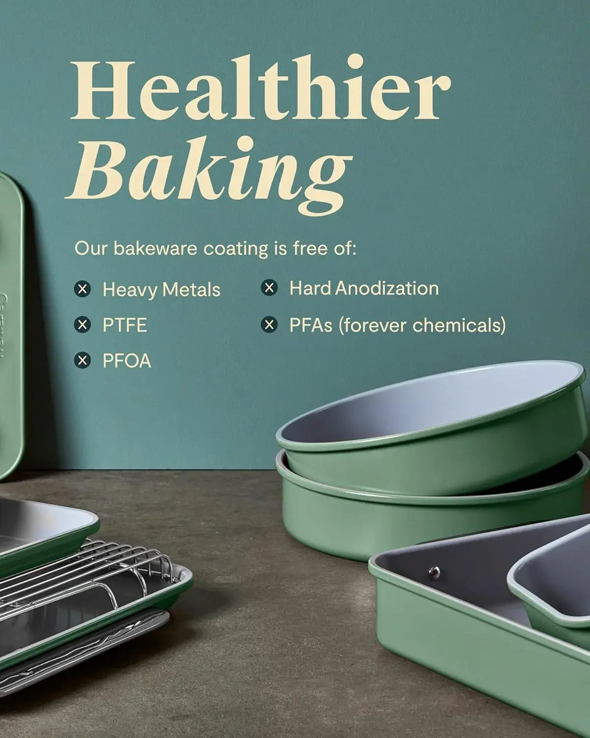 11-Pc Aluminized Nonstick Ceramic Bakeware Set