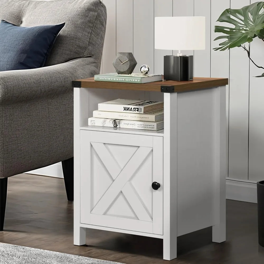 Farmhouse Rustic End Table, Set of 2