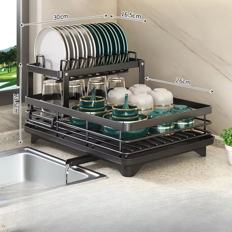 Kitchen Plate Storage Box w/Drainboard