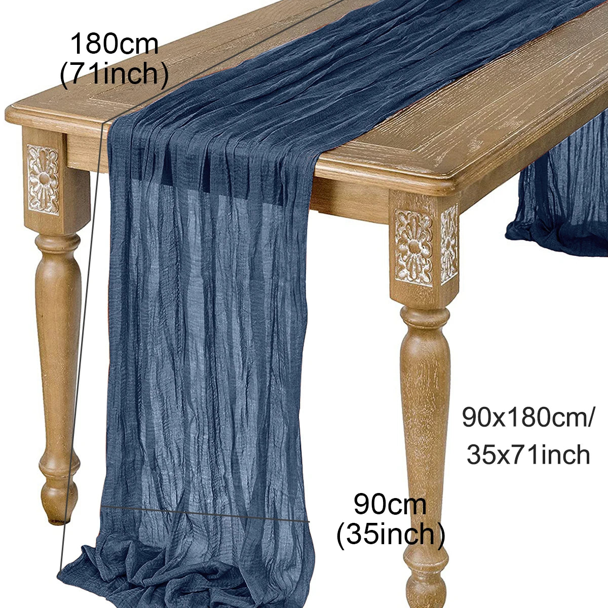 Semi-Sheer Sage Gauze Cheesecloth Table Runner