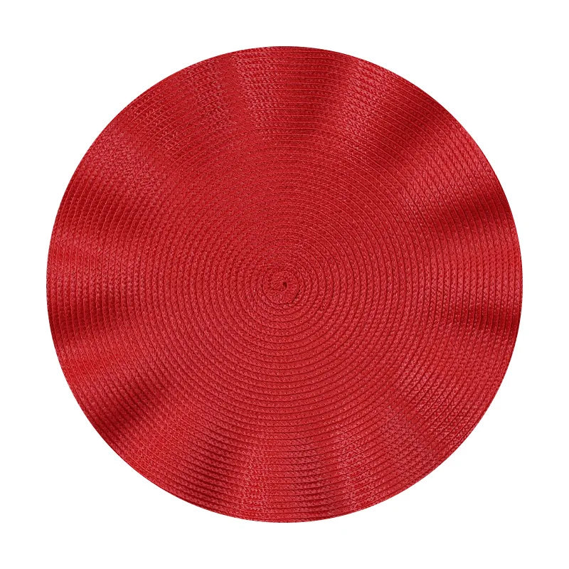 Set of 6 Round Placemats with Weave Design