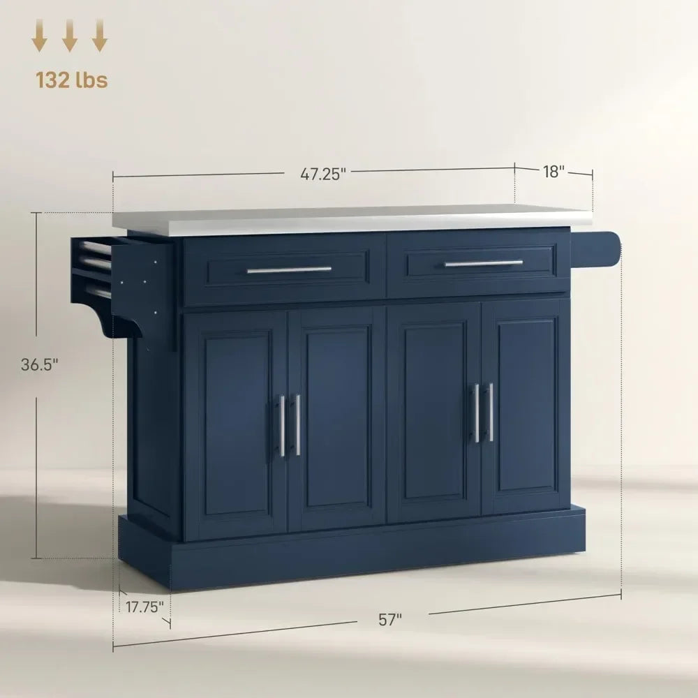 Rolling Island with Wheels for Kitchen