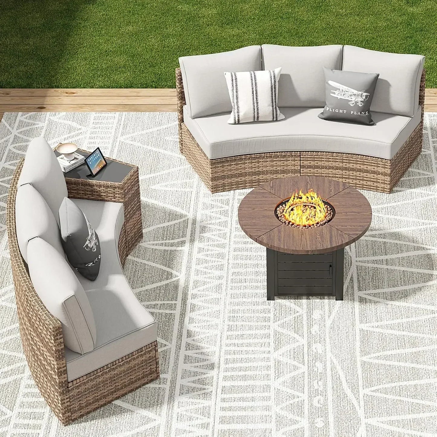 11-Pc Half Moon Patio Furniture Set