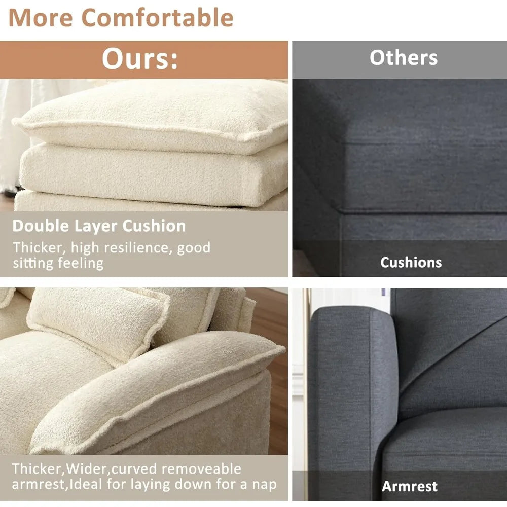 110" U Shaped Sectional Sofa 4Couch4 U Shaped Couch, Modular