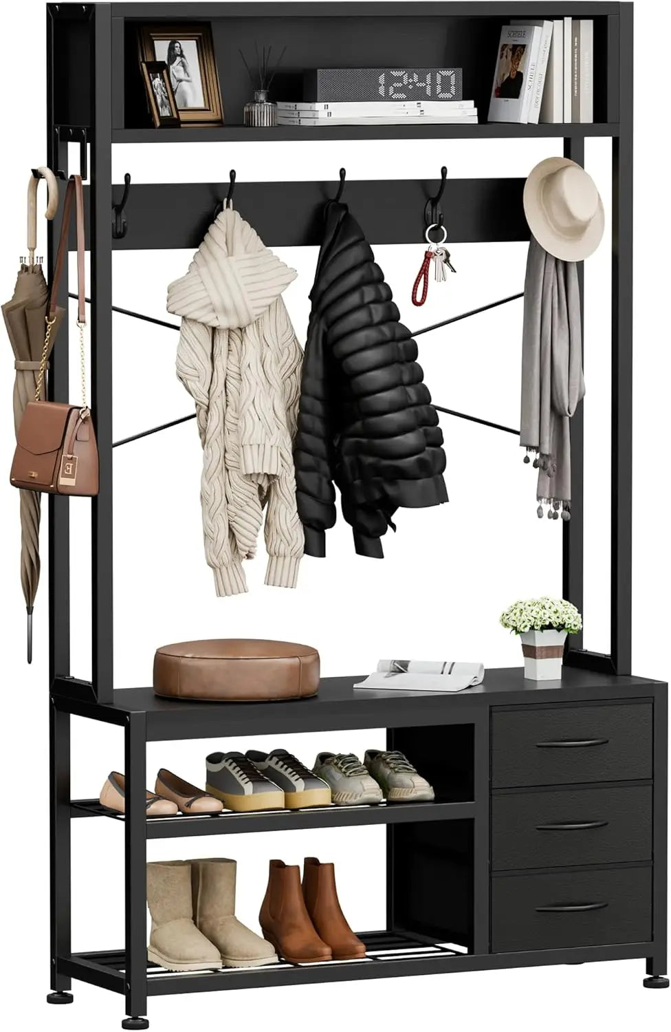 Hall Tree with Bench and Shoe Storage
