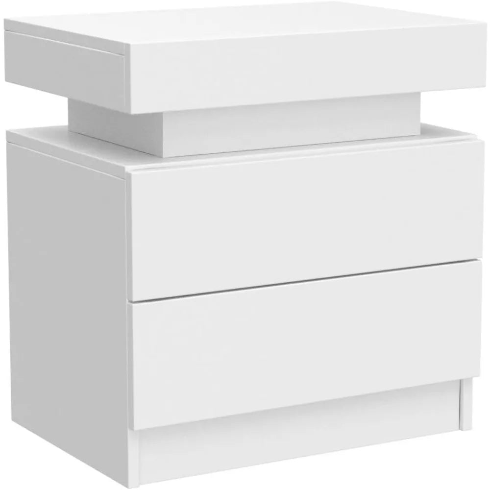 LED Nightstand with 2 Drawers