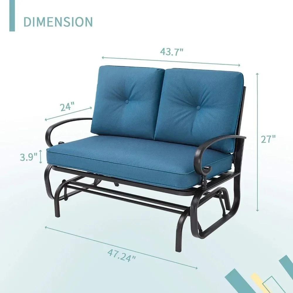 Glider Rocking Bench with Resistant Cushions