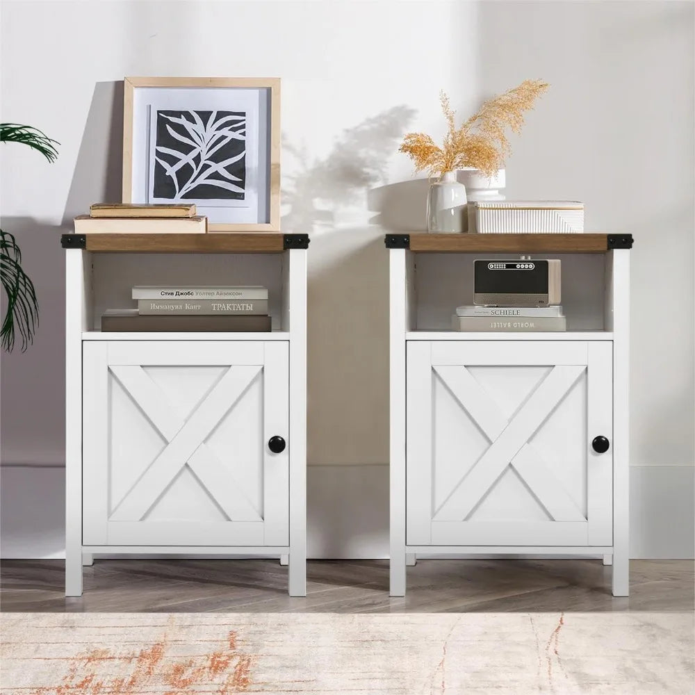 Farmhouse Rustic End Table, Set of 2