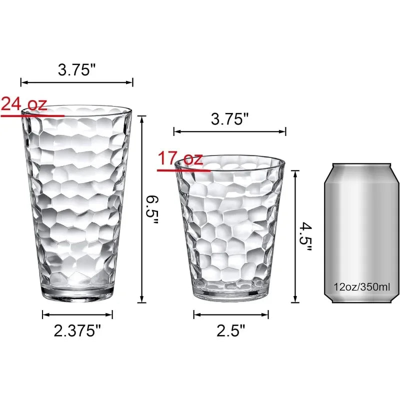 16-Oz & 24-Oz Plastic Tumblers (Set of 12)