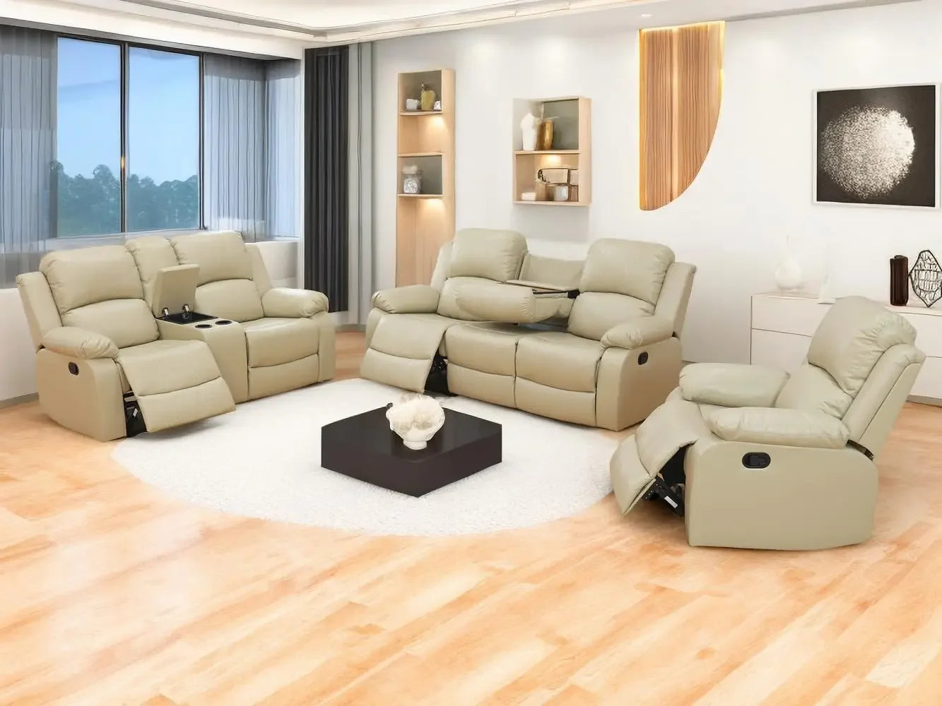 Living Room Furniture Reclining Couch Set