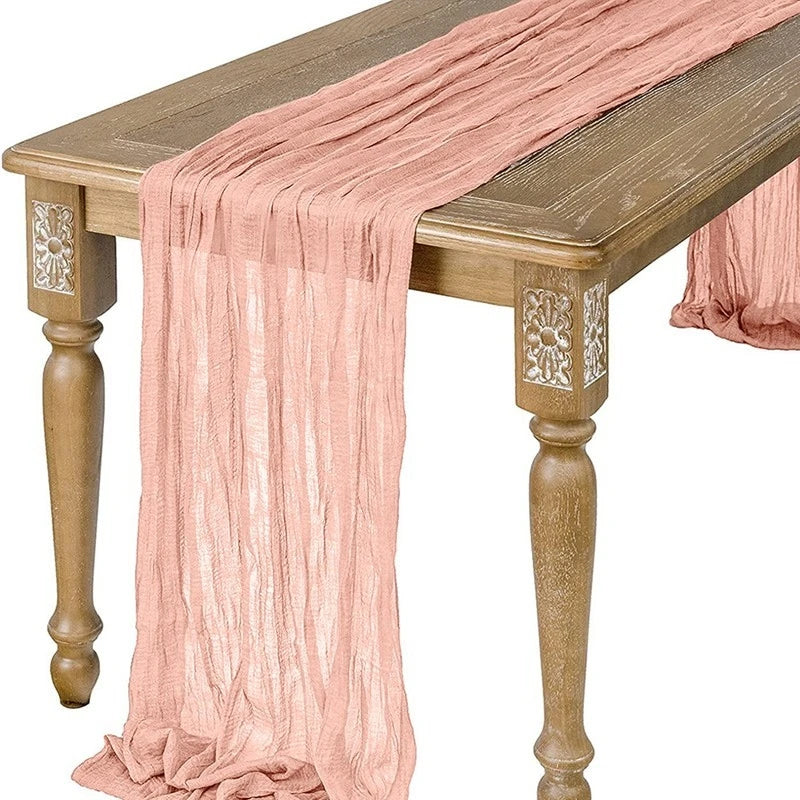 Semi-Sheer Sage Gauze Cheesecloth Table Runner