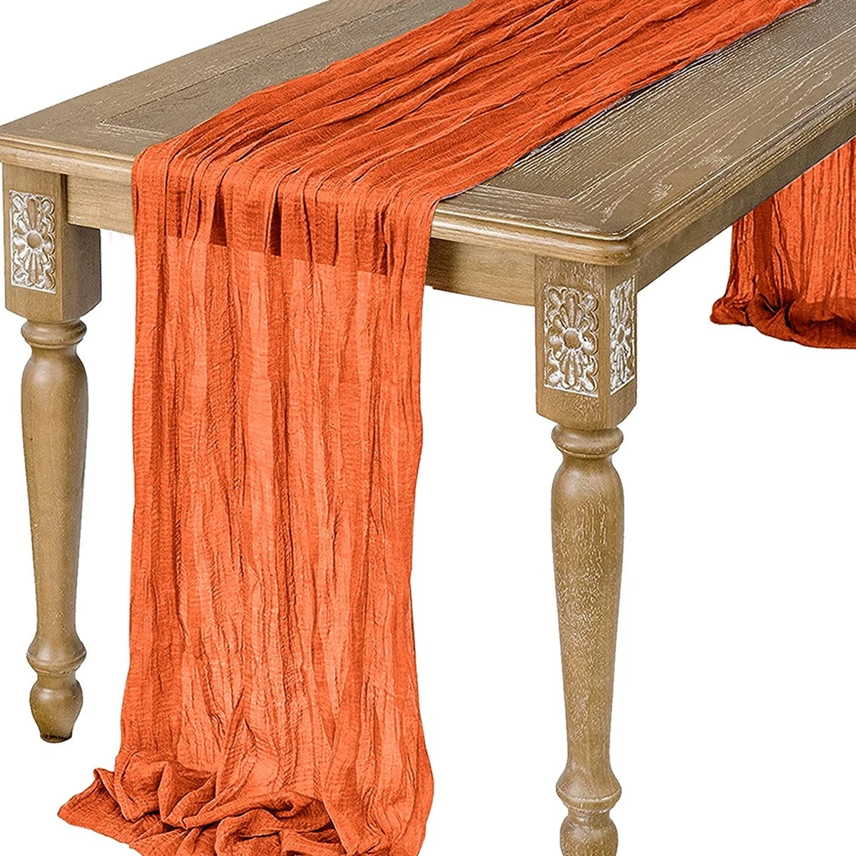 Semi-Sheer Sage Gauze Cheesecloth Table Runner