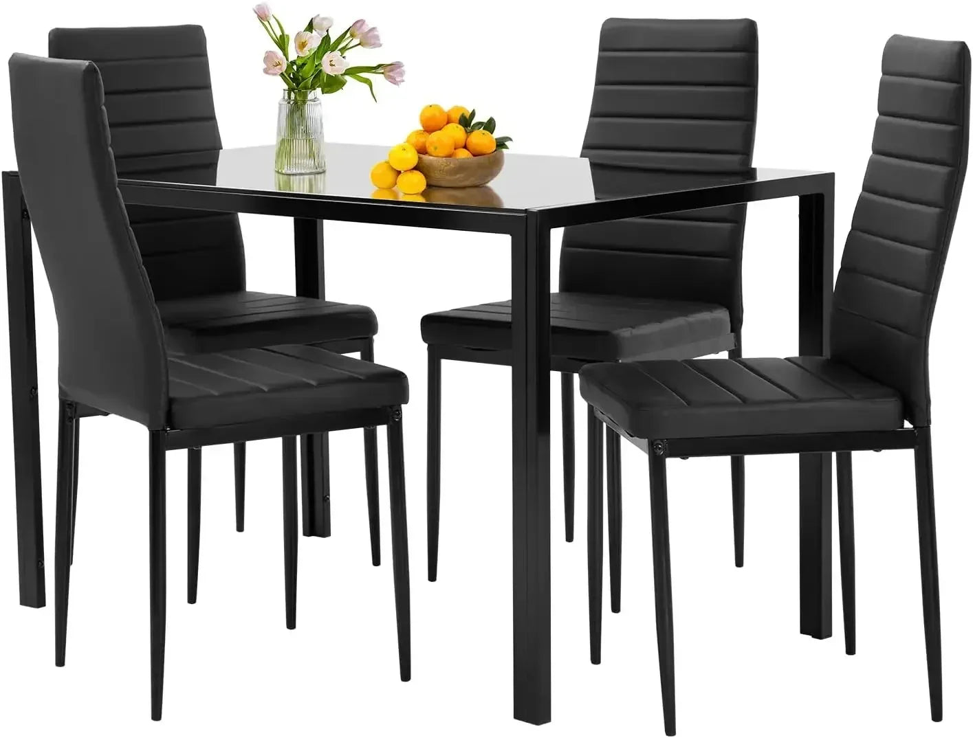 Glass Dining Table & Chair Set for Small Spaces