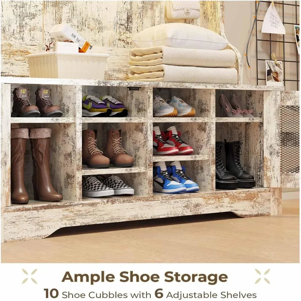Hall Tree with Bench and Shoe Storage