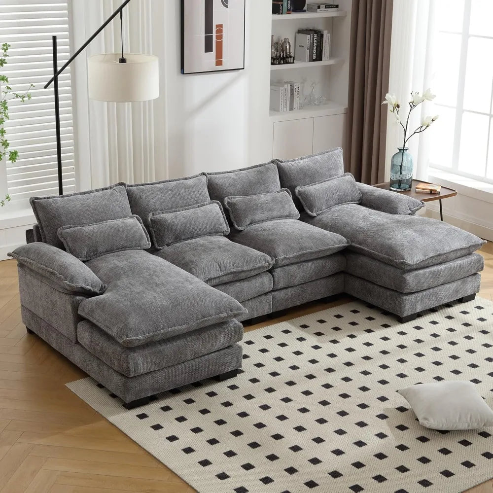 110" U Shaped Sectional Sofa 4Couch4 U Shaped Couch, Modular