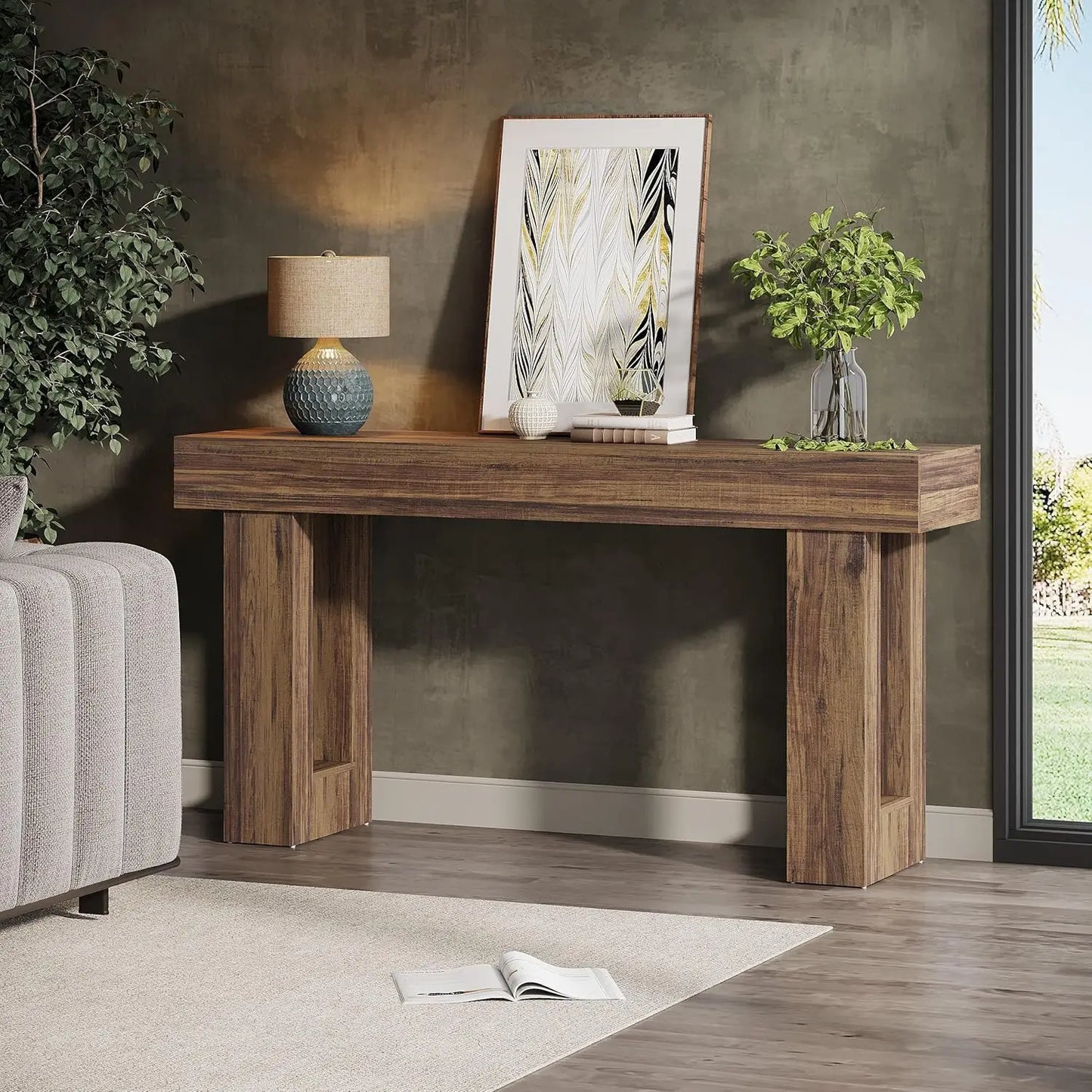 63" Farmhouse Console Sofa Table