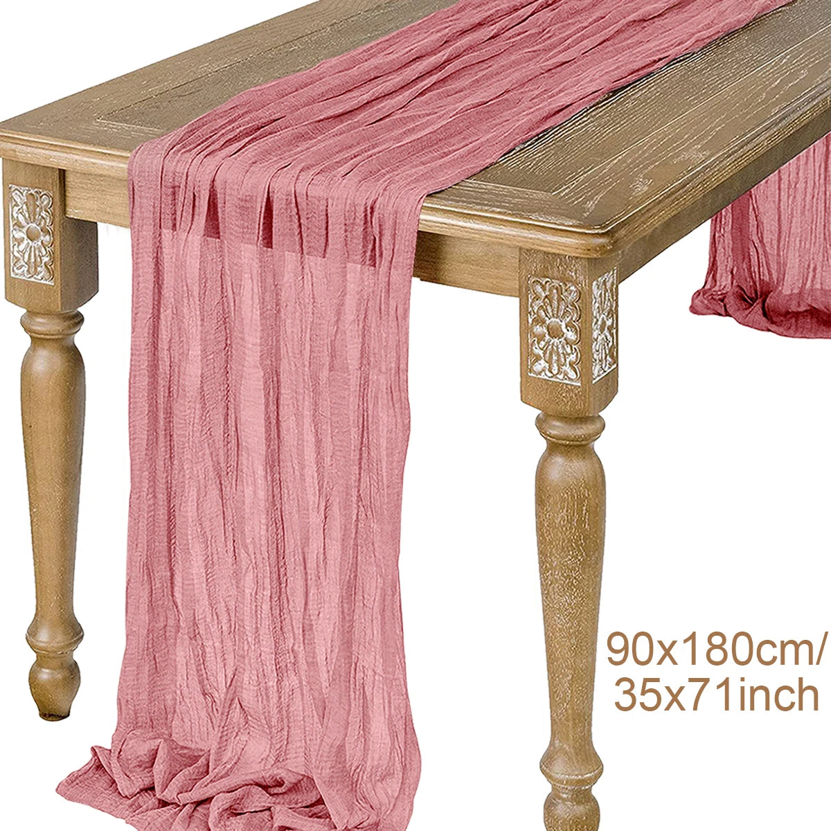 Semi-Sheer Sage Gauze Cheesecloth Table Runner