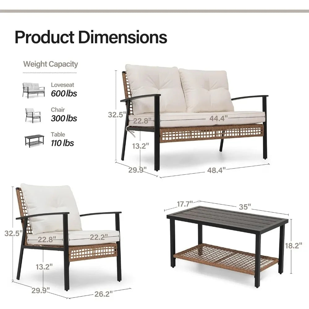4-Piece Patio Conversation Set