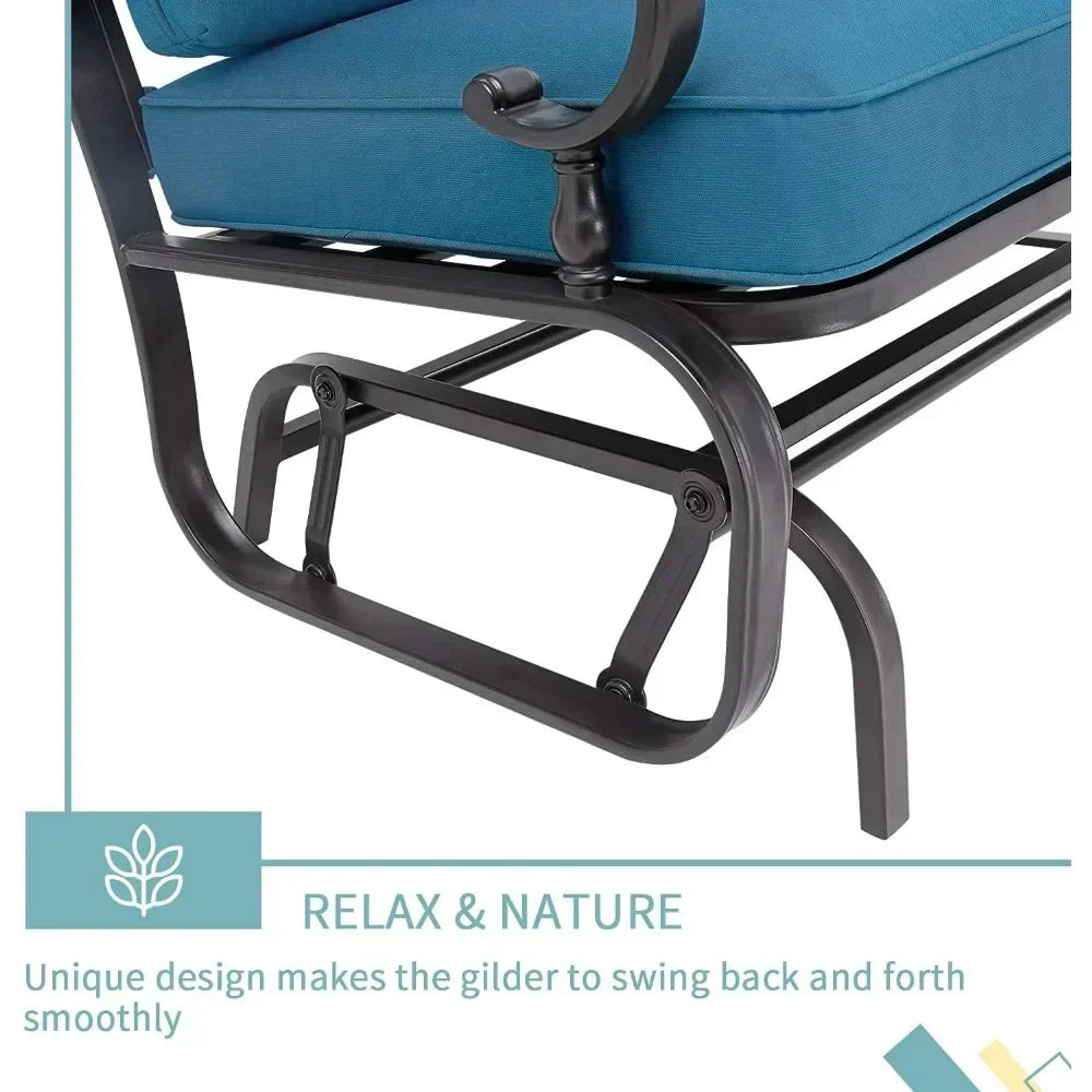 Glider Rocking Bench with Resistant Cushions
