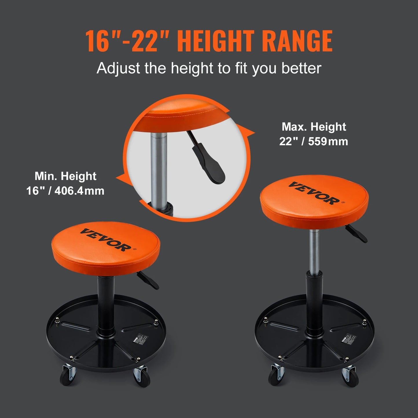 Rolling Mechanic Padded Stool