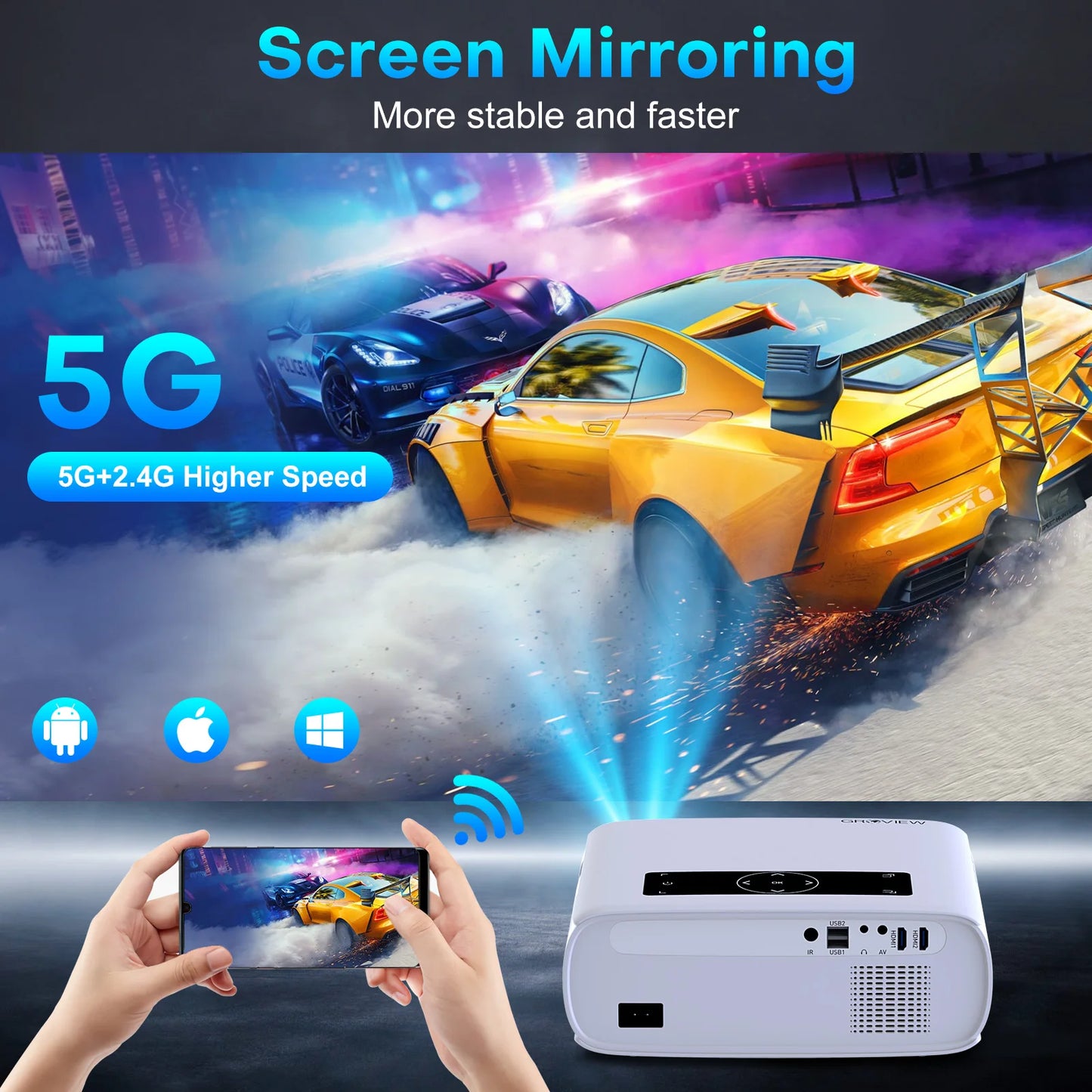 1080P Projector WiFi/Bluetooth