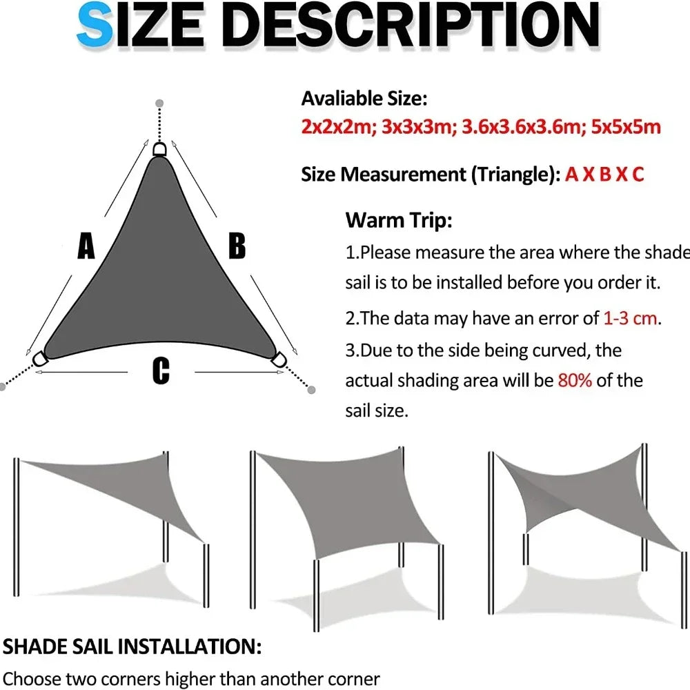 Waterproof Triangle Sun Shelter Sunshade