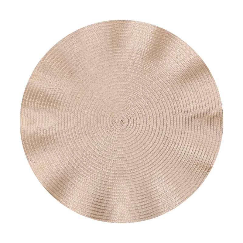 Set of 6 Round Placemats with Weave Design