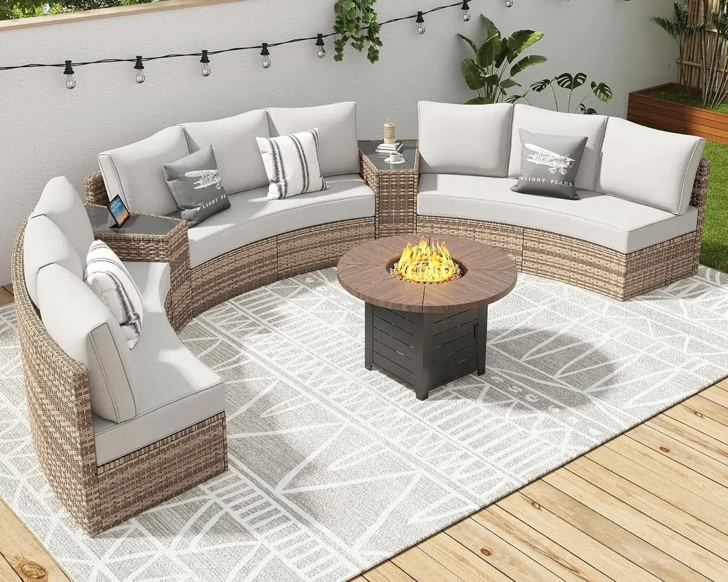 11-Pc Half Moon Patio Furniture Set
