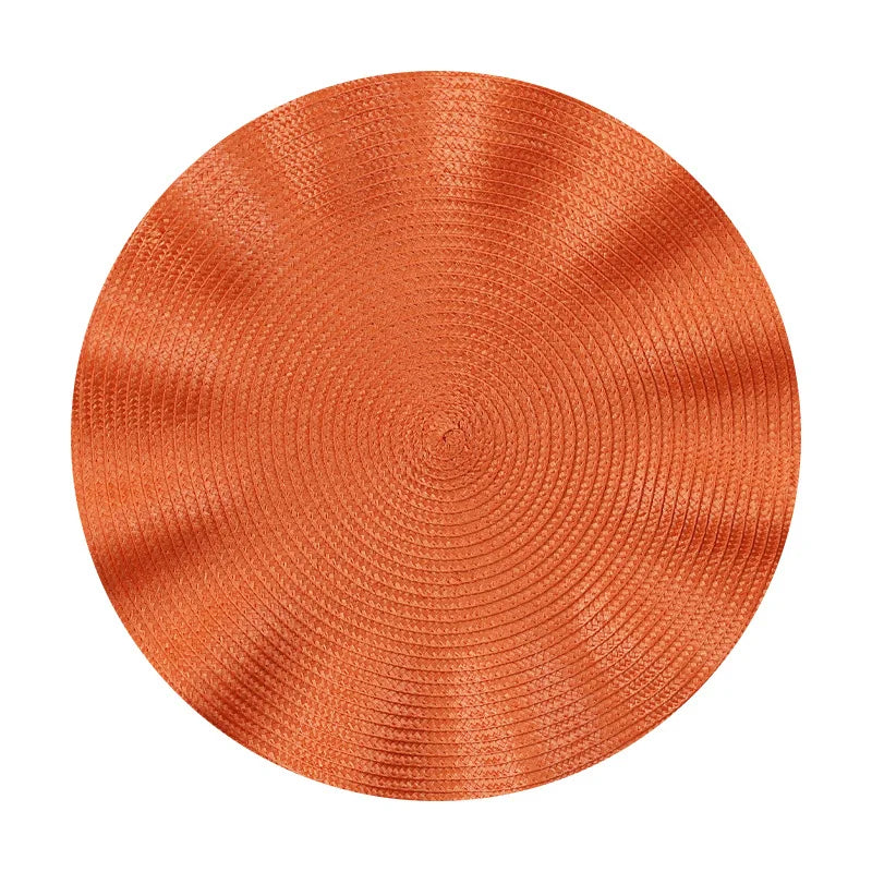 Set of 6 Round Placemats with Weave Design