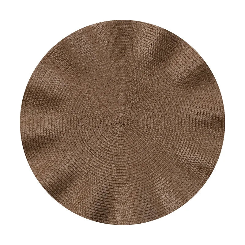 Set of 6 Round Placemats with Weave Design
