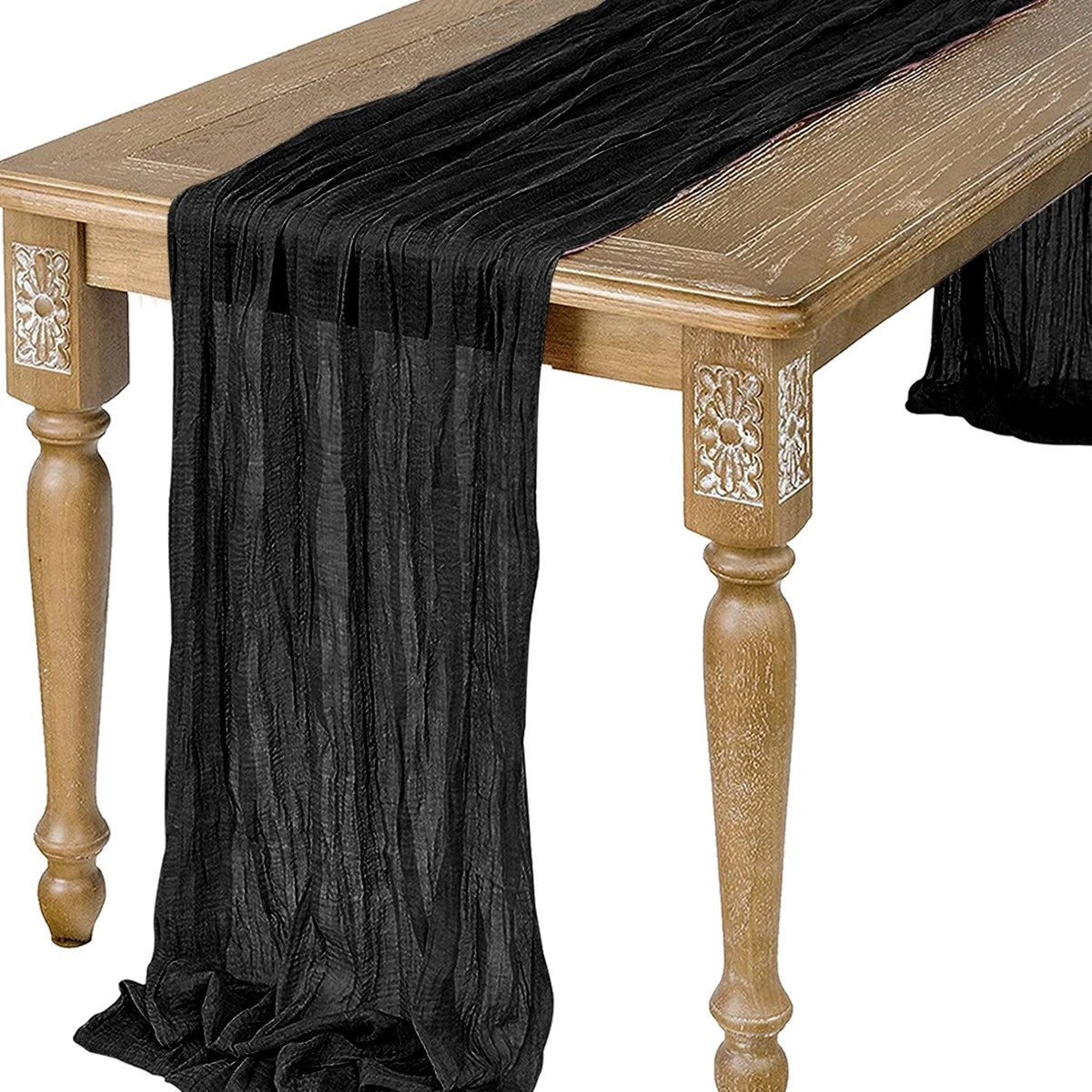 Semi-Sheer Sage Gauze Cheesecloth Table Runner