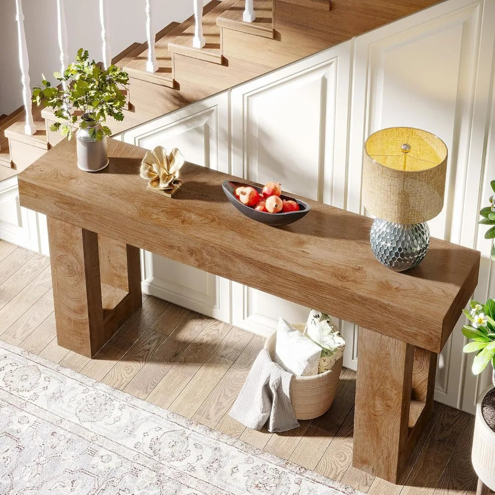 63" Farmhouse Console Sofa Table
