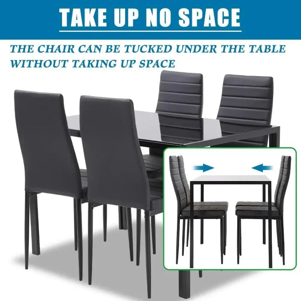 Glass Dining Table & Chair Set for Small Spaces