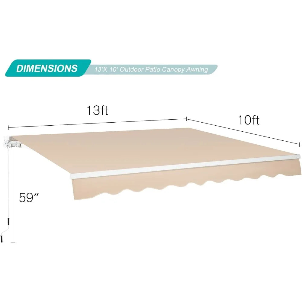 13'×10' Retractable Patio Awning