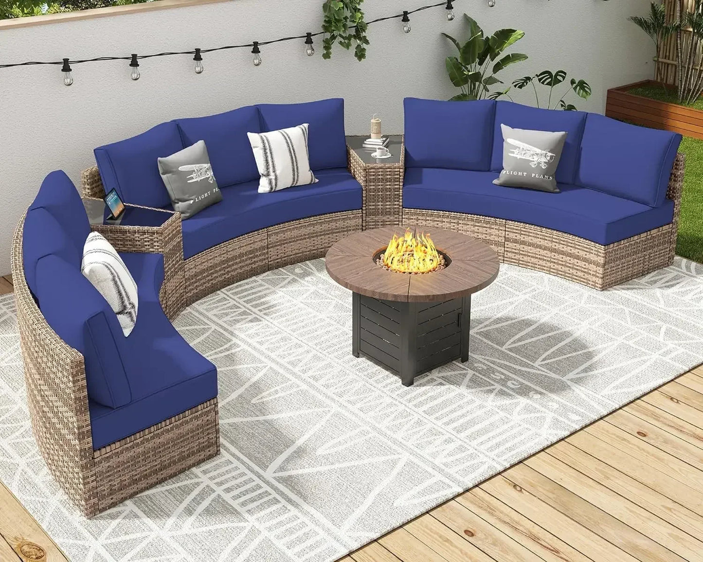 11-Pc Half Moon Patio Furniture Set