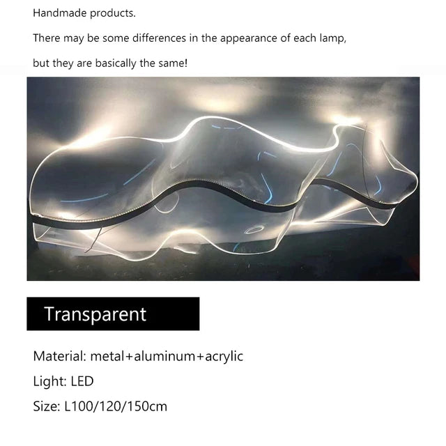 Led Wave Pendant Chandelier Light