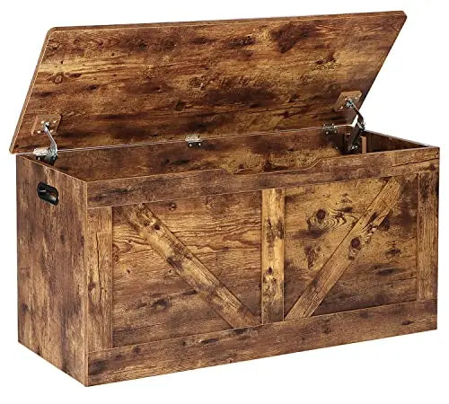 39.4" Wooden Storage Bench w/ 2 Safety Hinges