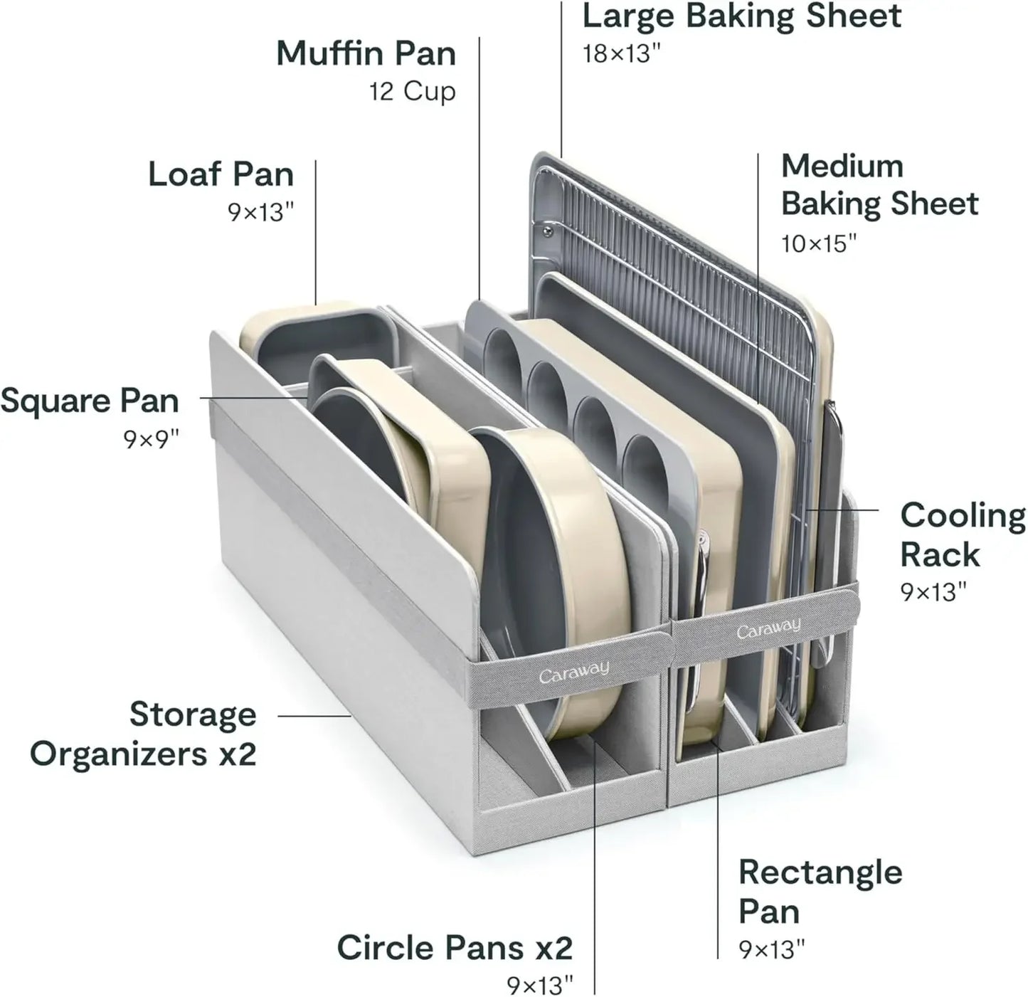 11-Pc Aluminized Nonstick Ceramic Bakeware Set