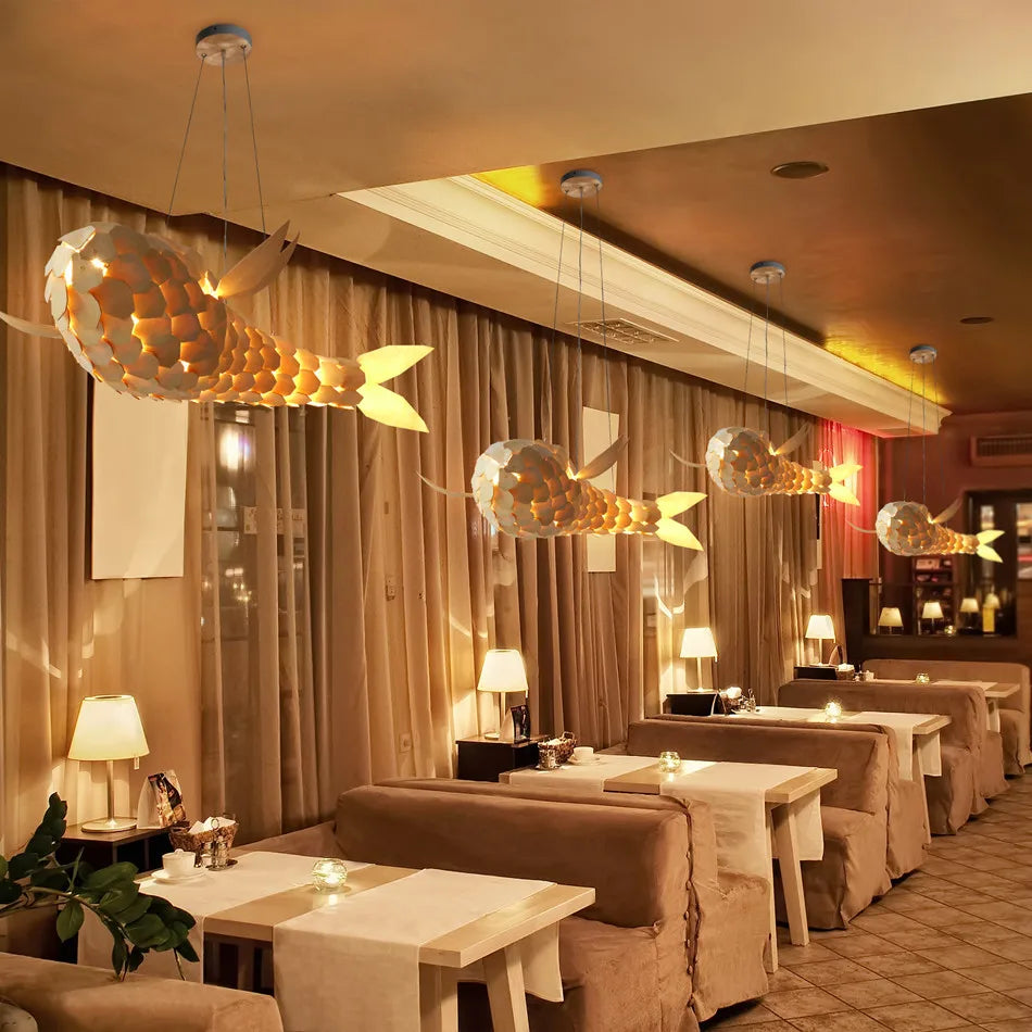 2PCS Artificial Large Fish-shaped Chandelier
